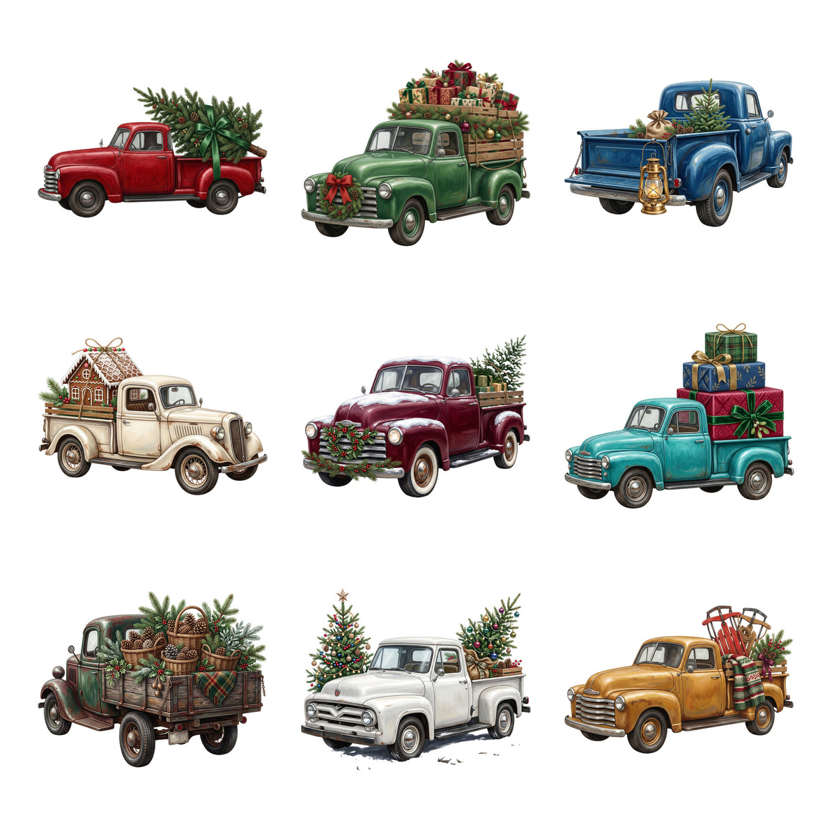 Christmas Pickup Trucks — Complete assortment