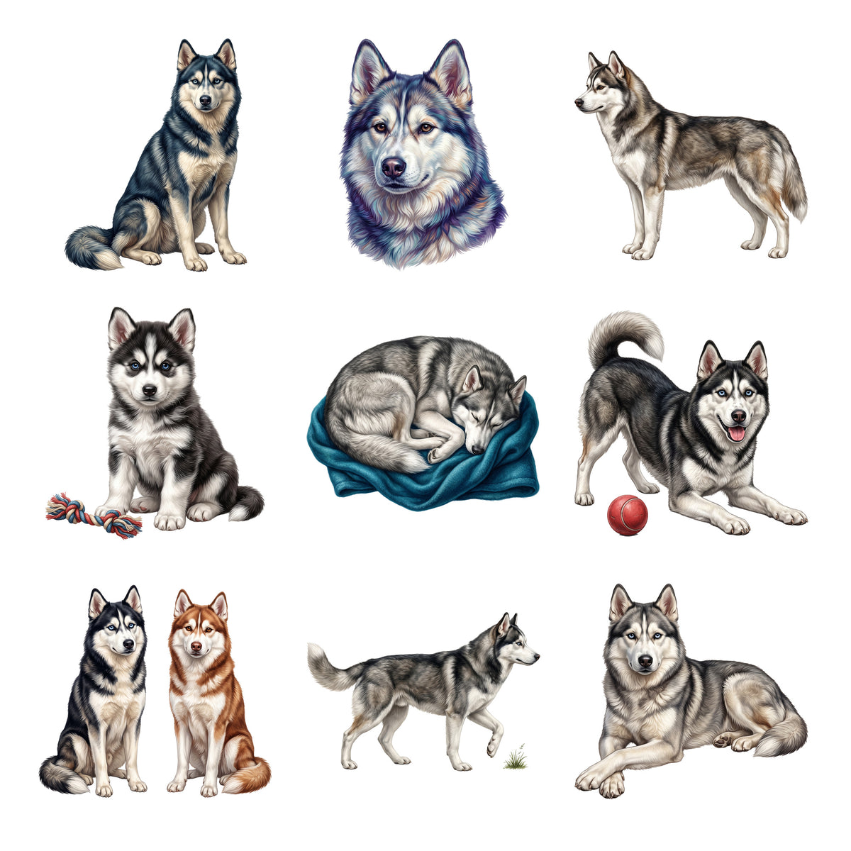 Siberian Huskies — Complete assortment