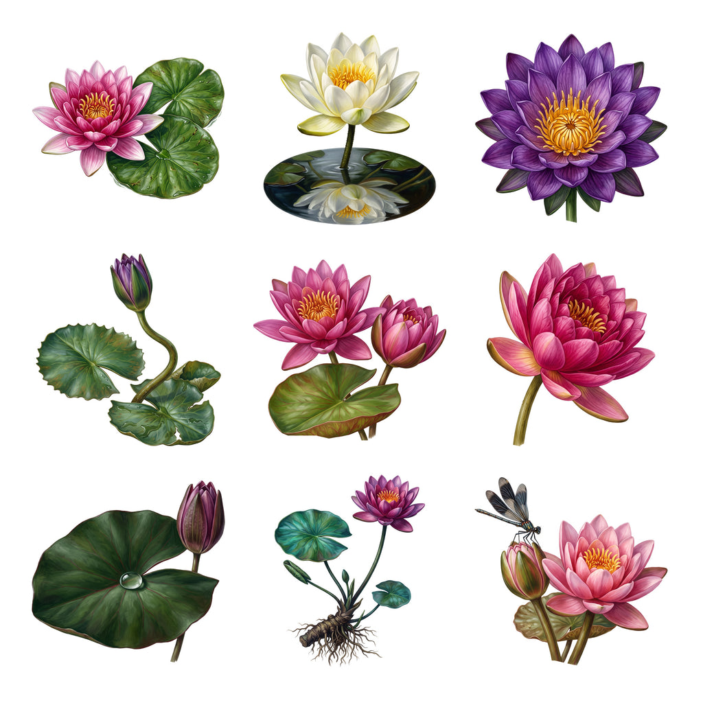 Water Lily Pond Blooms — Complete assortment