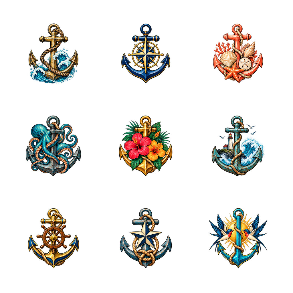 Nautical - Colorful Anchors — Complete assortment