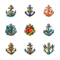 Nautical - Colorful Anchors — Complete assortment