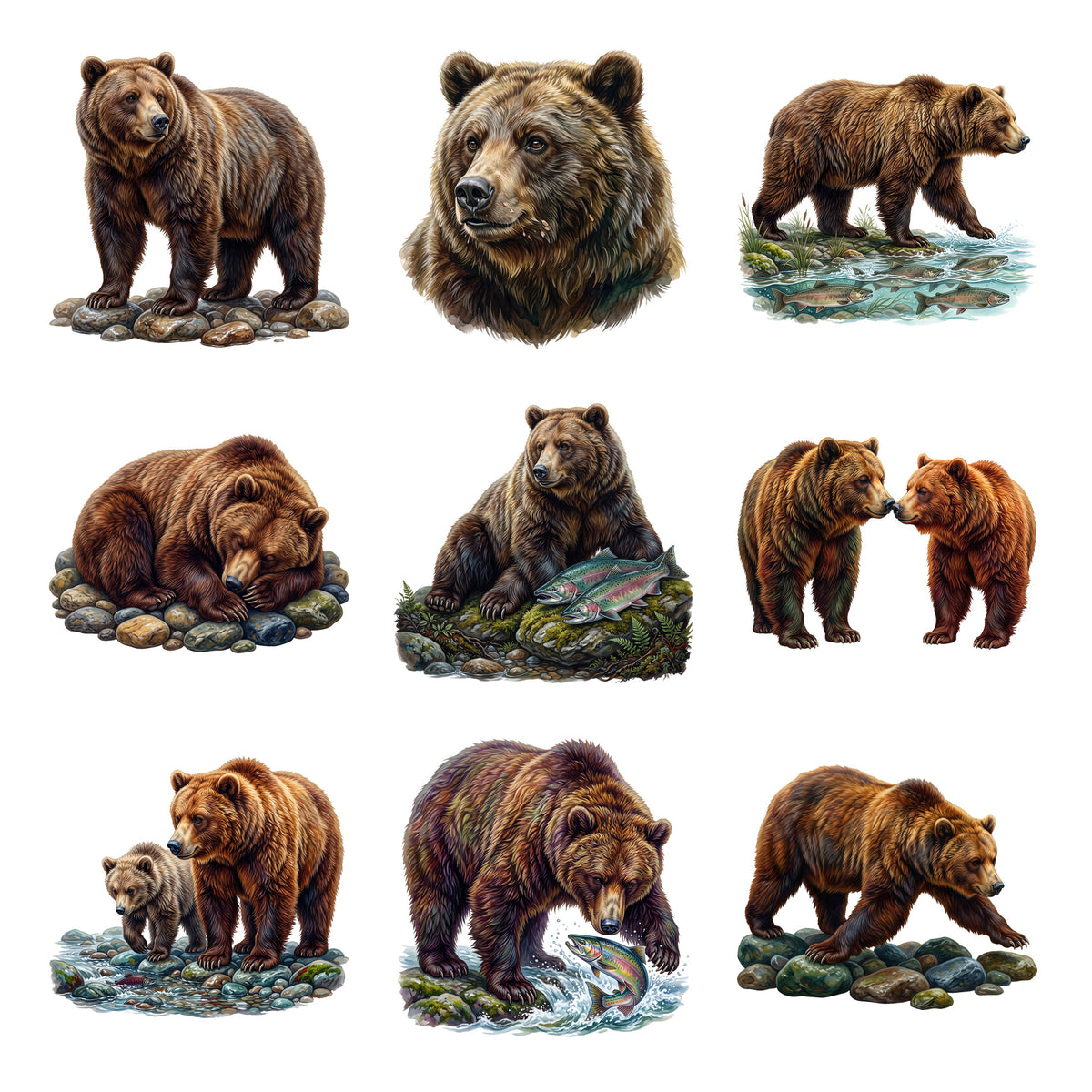 Grizzly Bear Salmon Run — Complete assortment