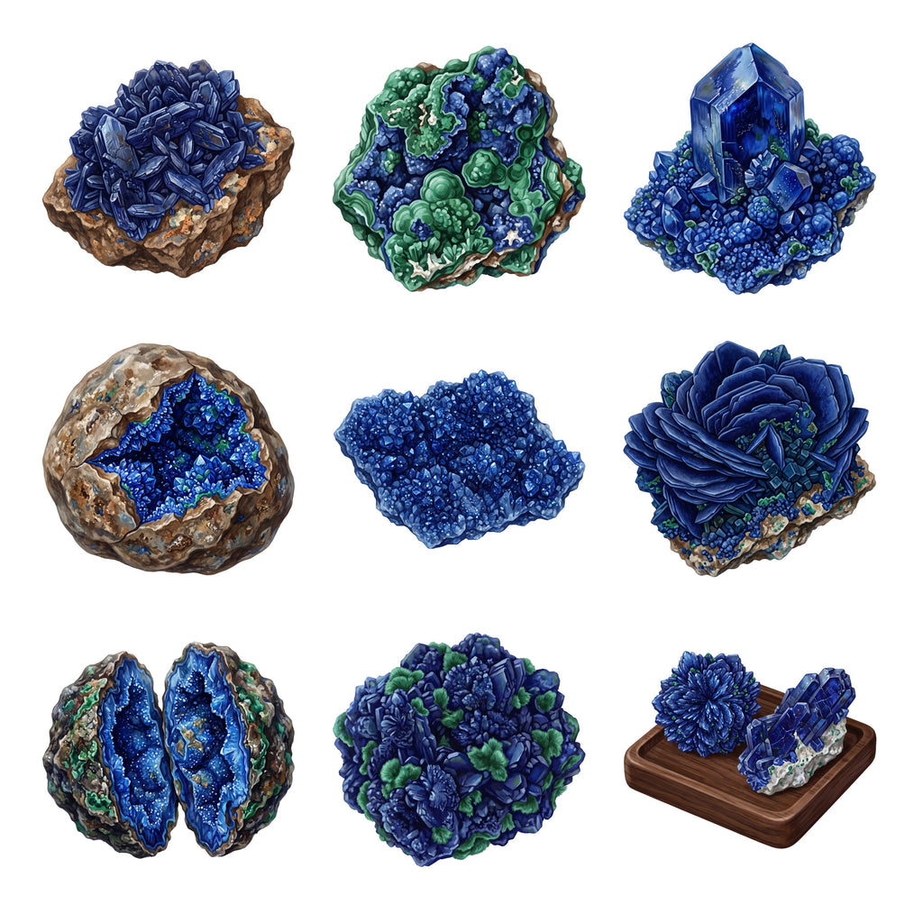 Azurite Mineral Specimens — Complete assortment