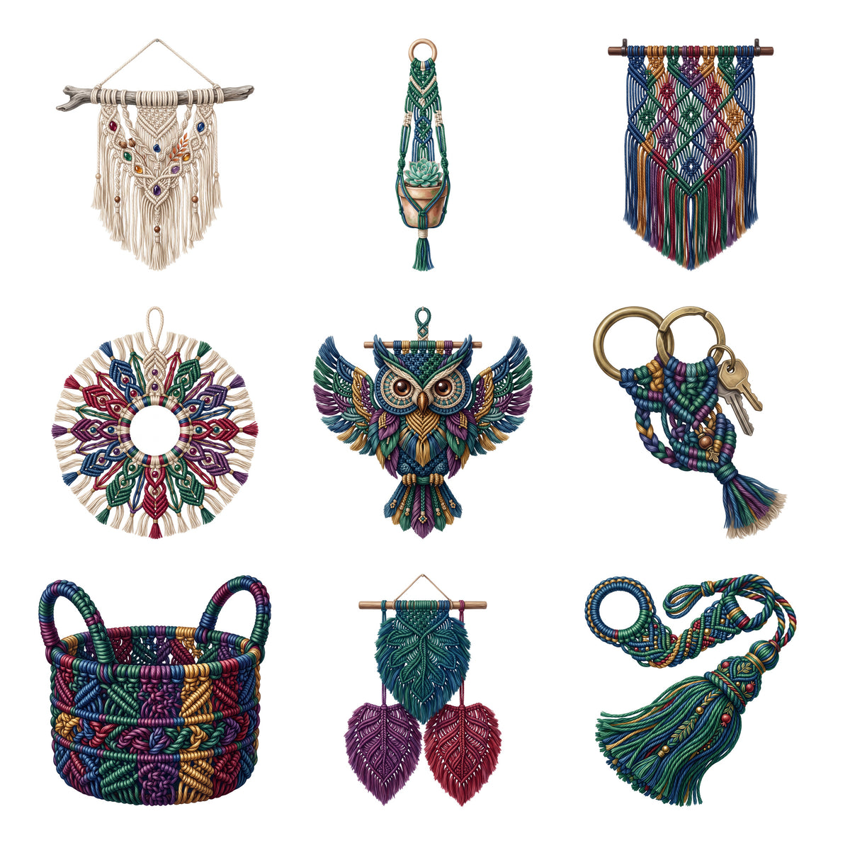 Macrame Wall Hangings — Complete assortment