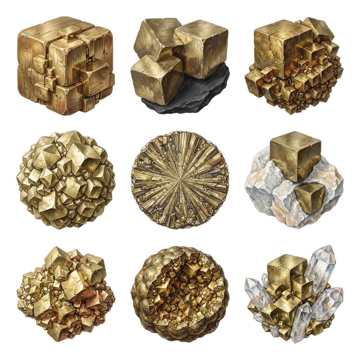 Pyrite Crystal Treasures — Complete assortment