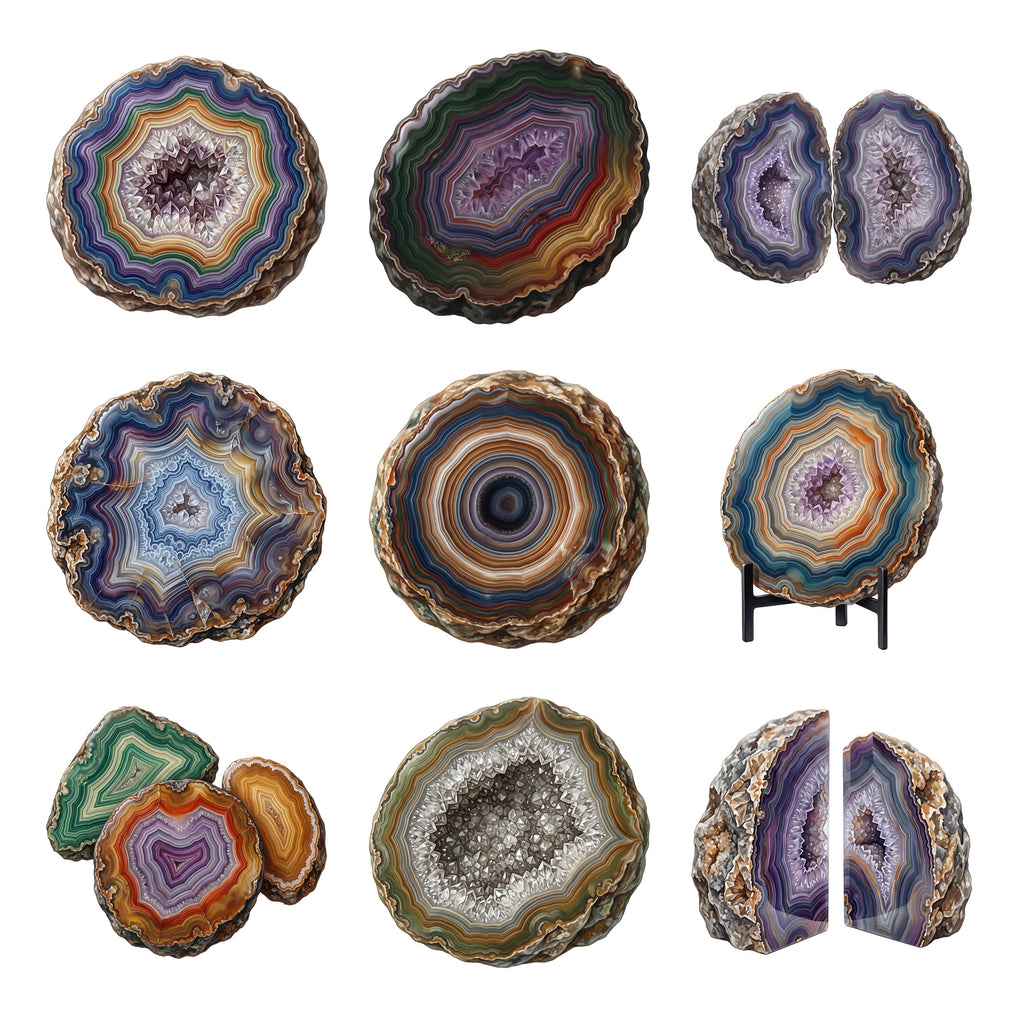 Agate Geode Slices — Complete assortment