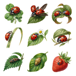 Ladybugs on Leaves — Complete assortment