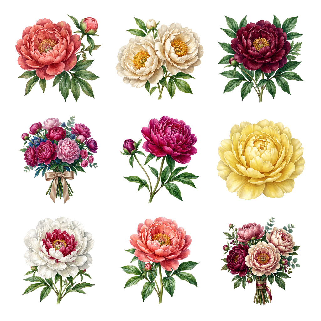 Peony Flowers — Complete assortment
