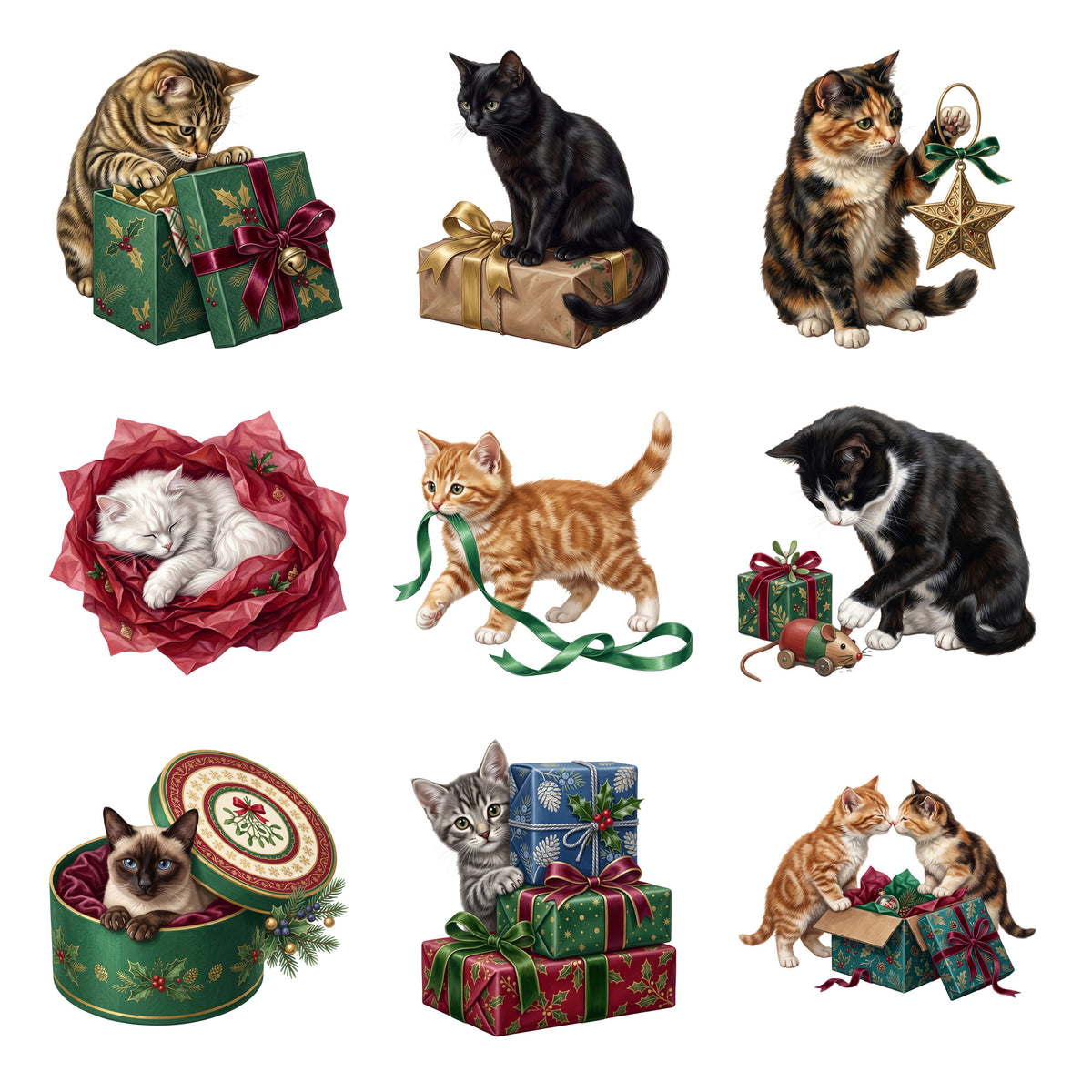Christmas Cat Gift Inspectors — Complete assortment
