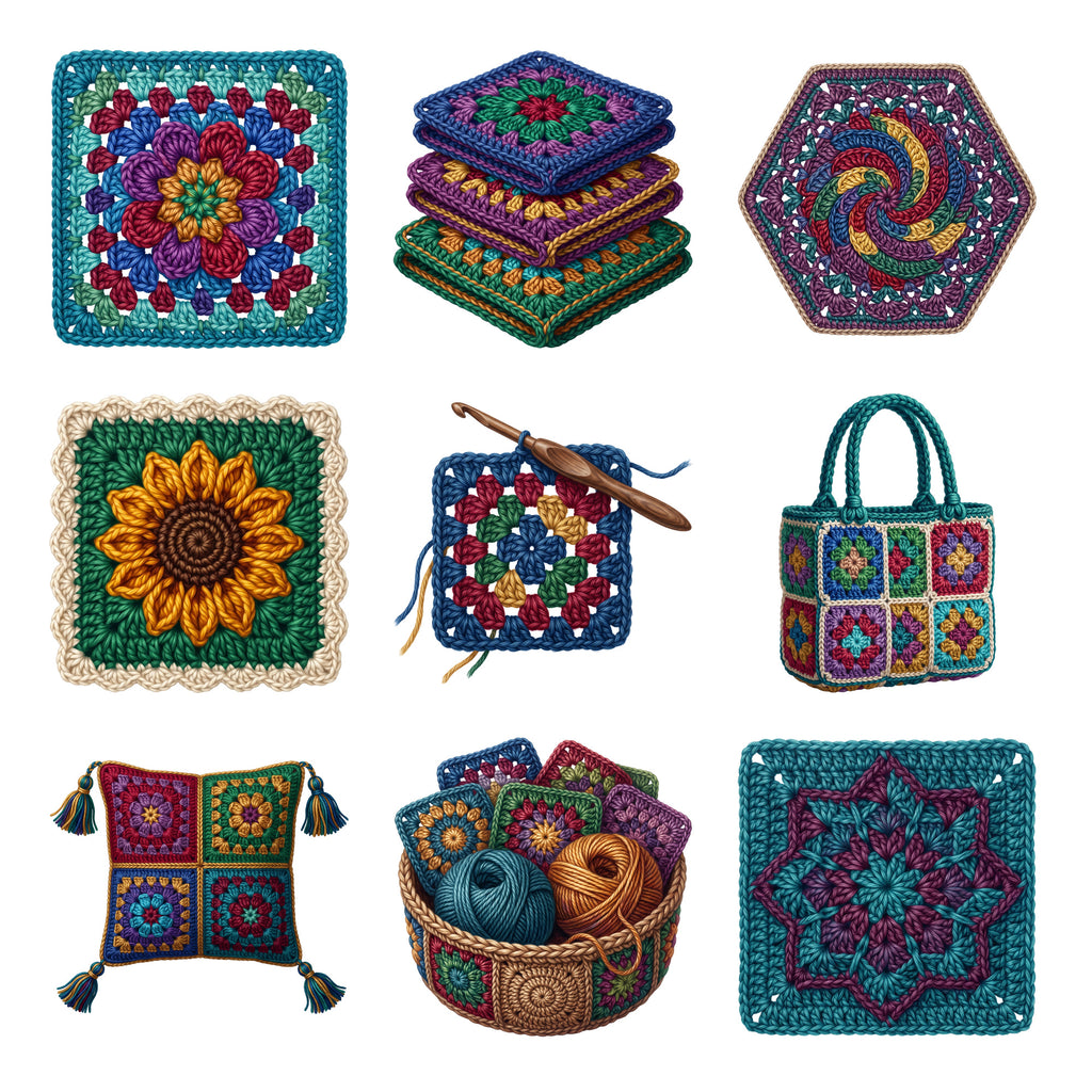 Crochet Granny Squares — Complete assortment