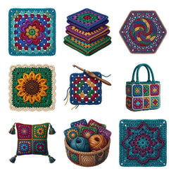 Crochet Granny Squares — Complete assortment