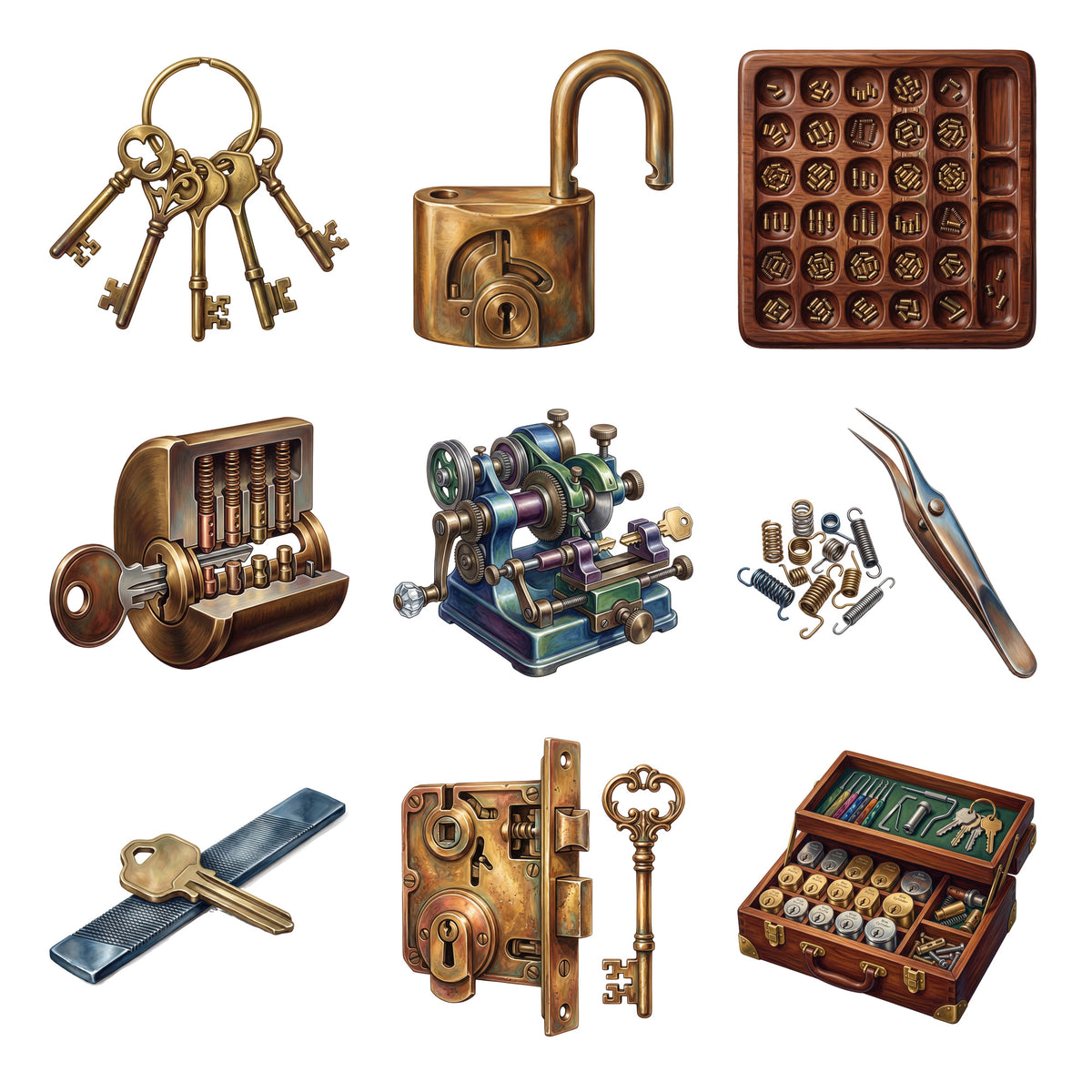 Locksmith Key Bench — Complete assortment
