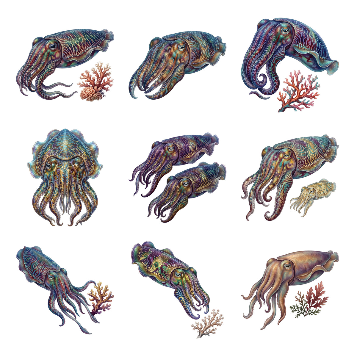 Cuttlefish Color Show — Complete assortment