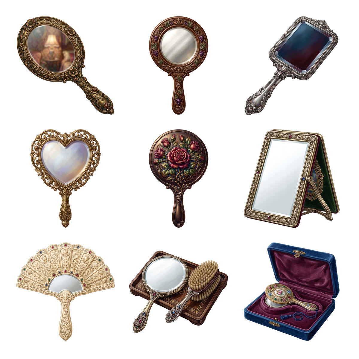 Victorian Hand Mirrors — Complete assortment