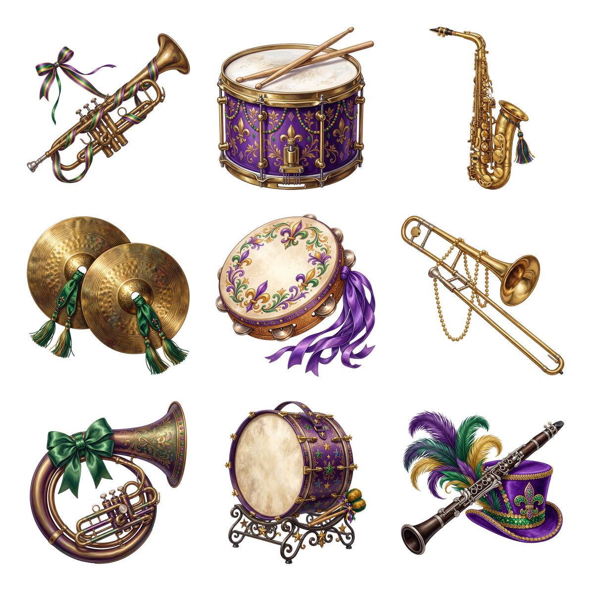 Mardi Gras Parade Instruments — Complete assortment
