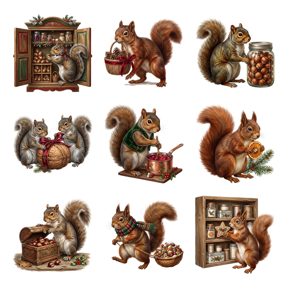 Christmas Squirrel Pantry — Complete assortment