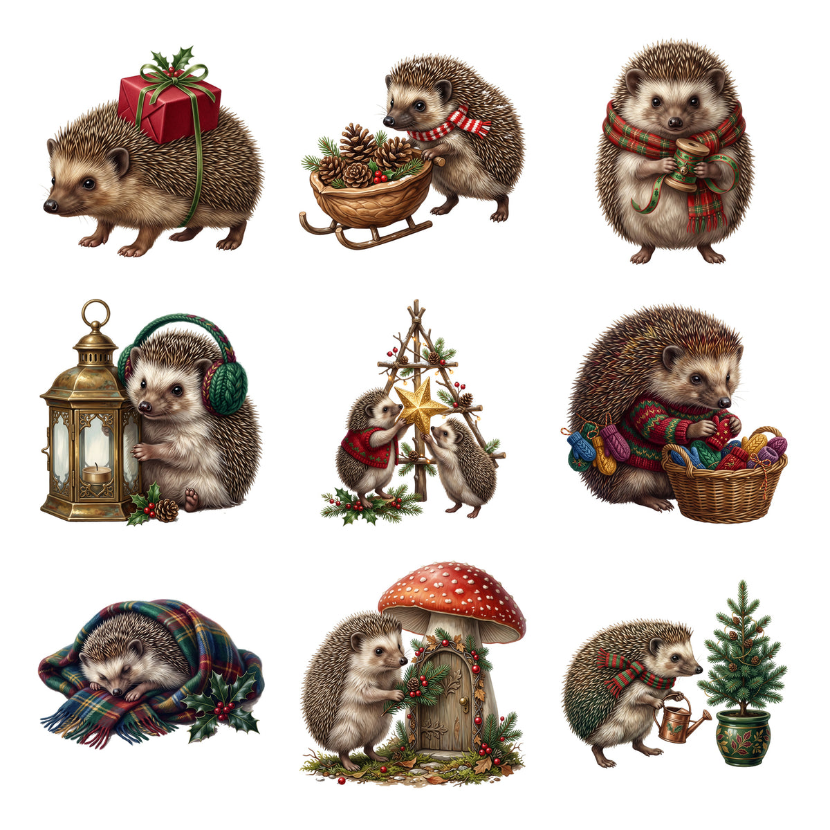 Christmas Hedgehog Helpers — Complete assortment