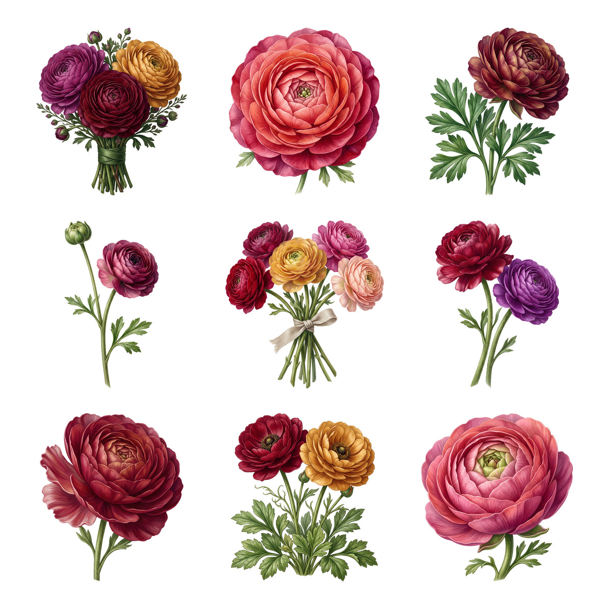 Ranunculus Bouquets — Complete assortment