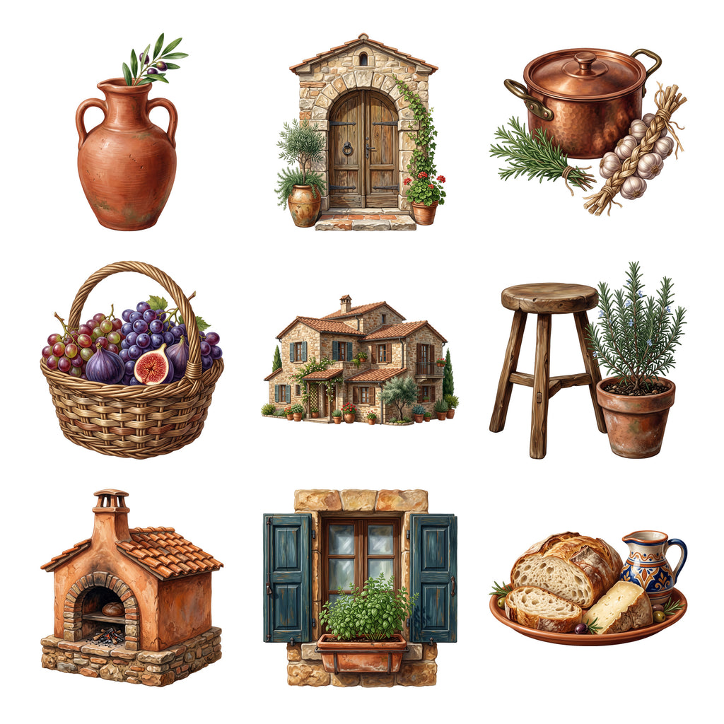 Tuscan Farmhouse Objects — Complete assortment