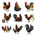 Rooster Portraits — Complete assortment