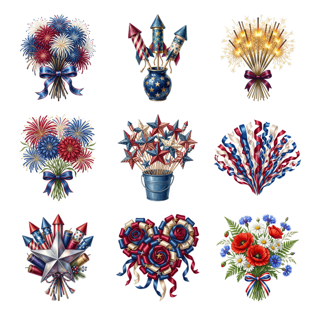 Patriotic Firework Bouquets — Complete assortment
