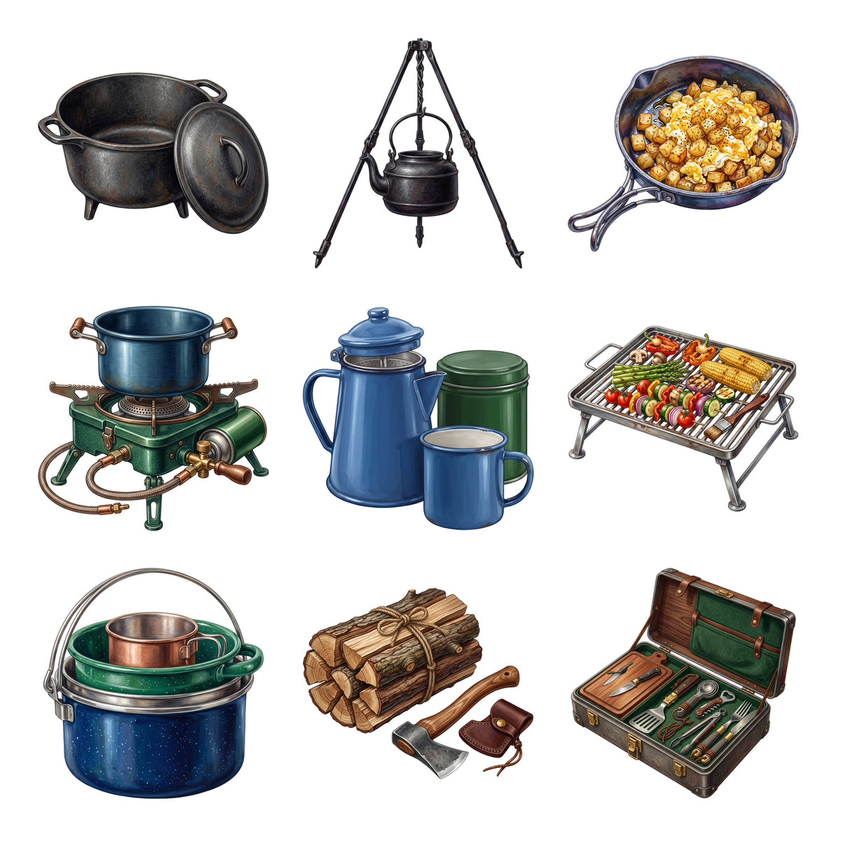 Campfire Cooking Gear — Complete assortment