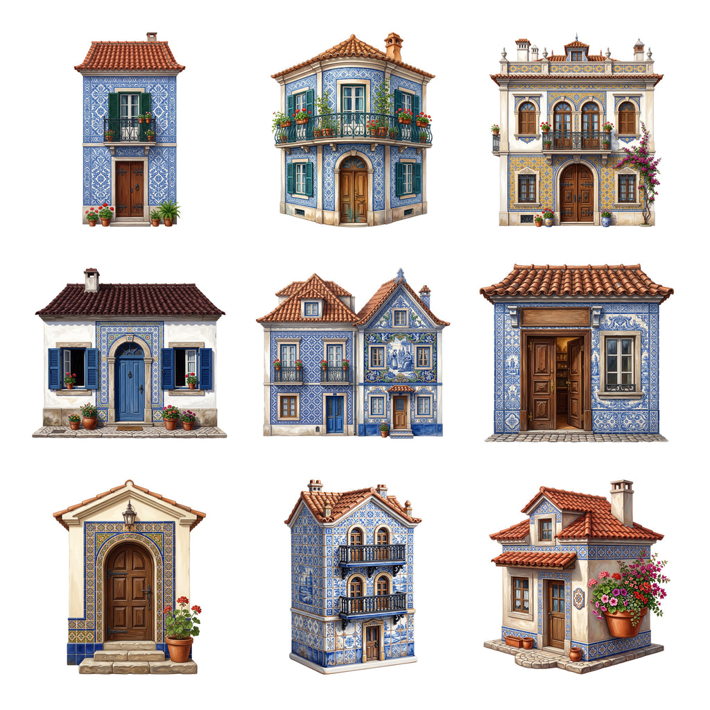 Portuguese Azulejo Houses — Complete assortment