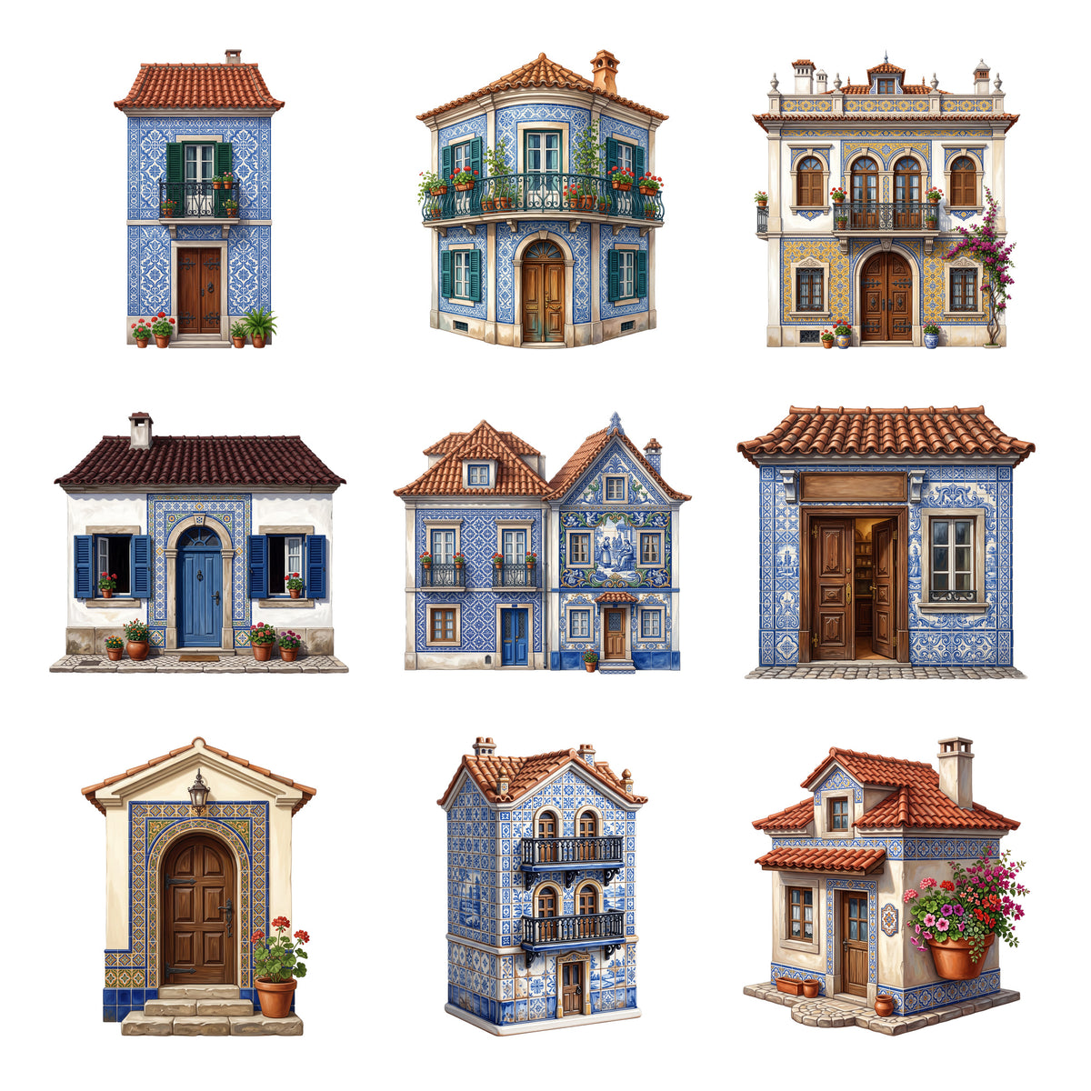 Portuguese Azulejo Houses — Complete assortment