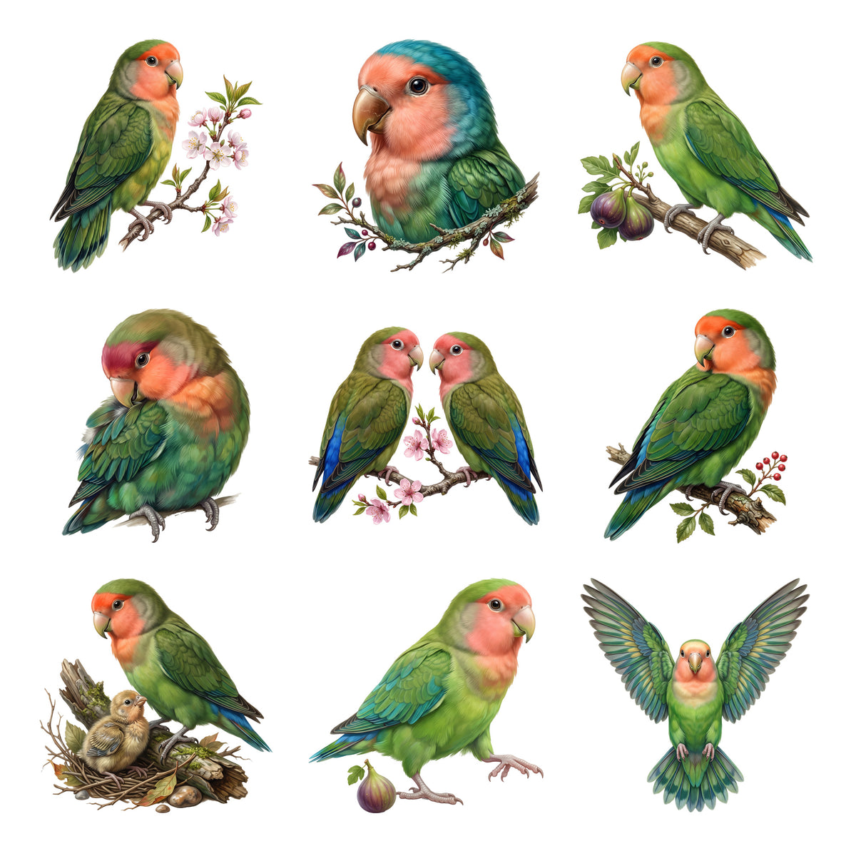Lovebird Pairs — Complete assortment