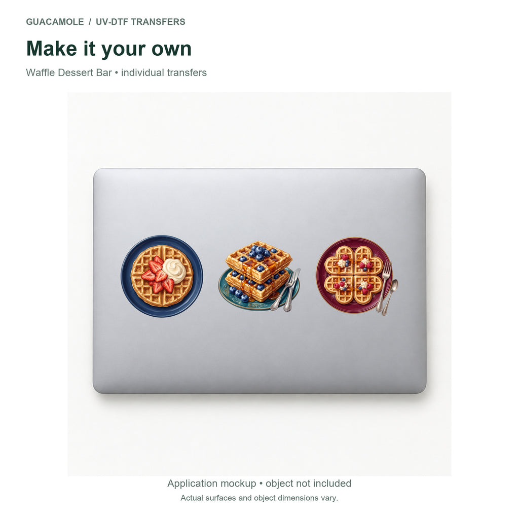 Waffle Dessert Bar — Three designs on a laptop