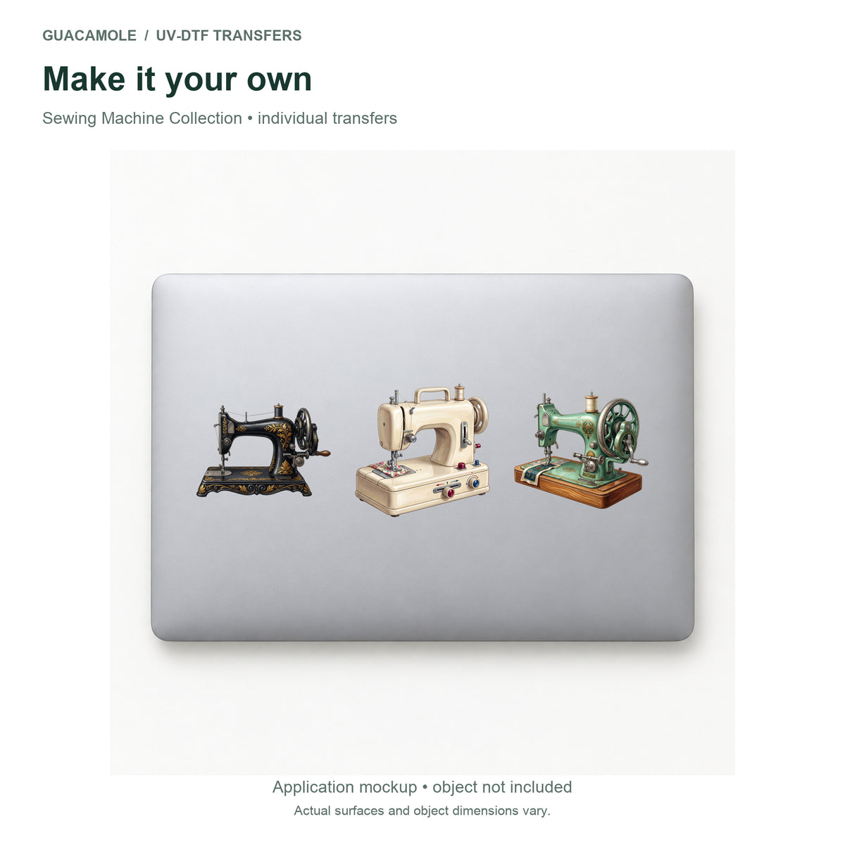 Sewing Machine Collection — Three designs on a laptop