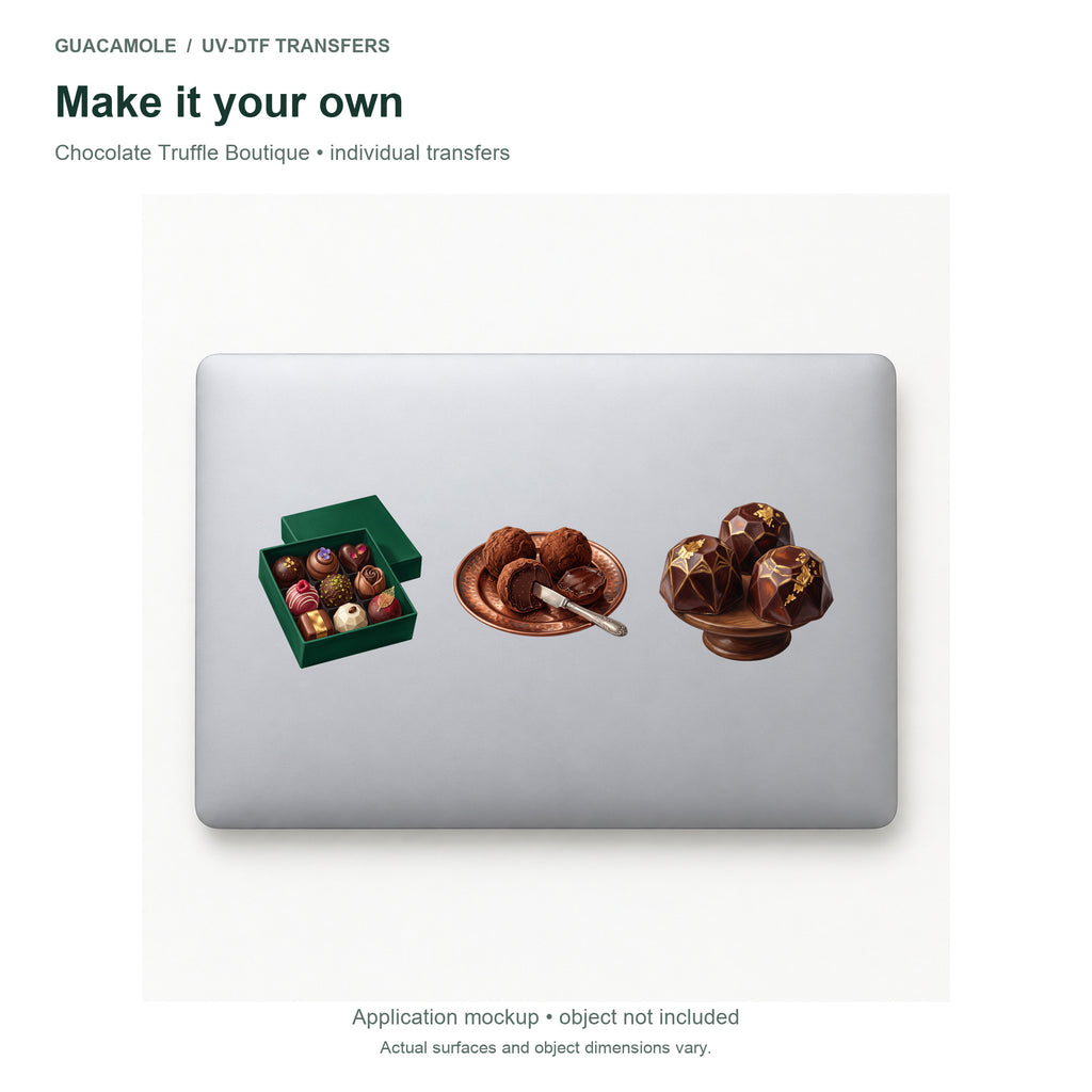 Chocolate Truffle Boutique — Three designs on a laptop