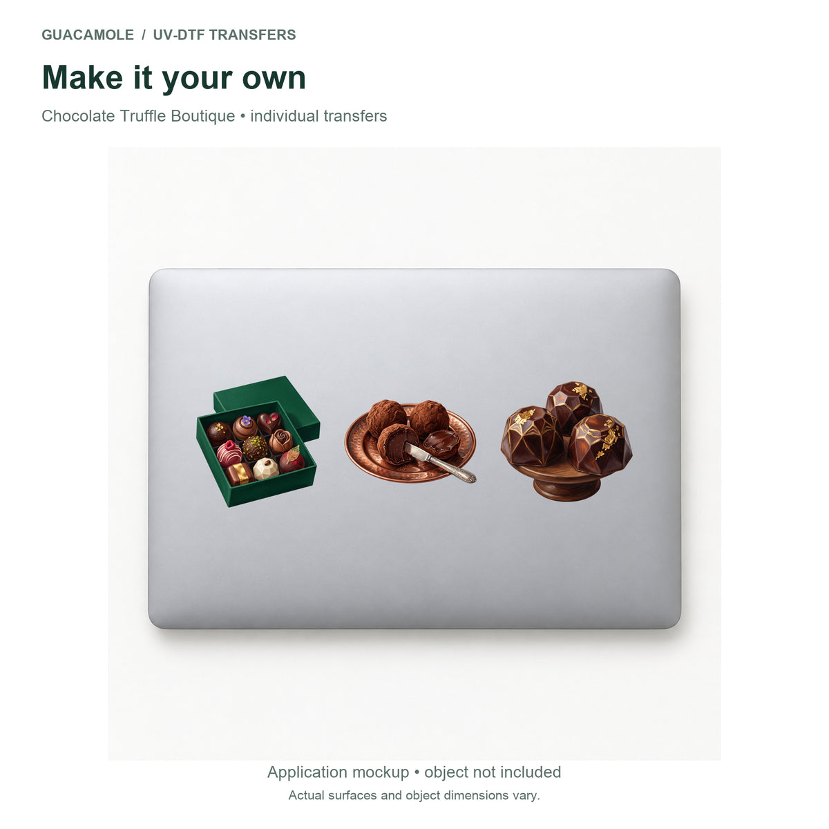 Chocolate Truffle Boutique — Three designs on a laptop