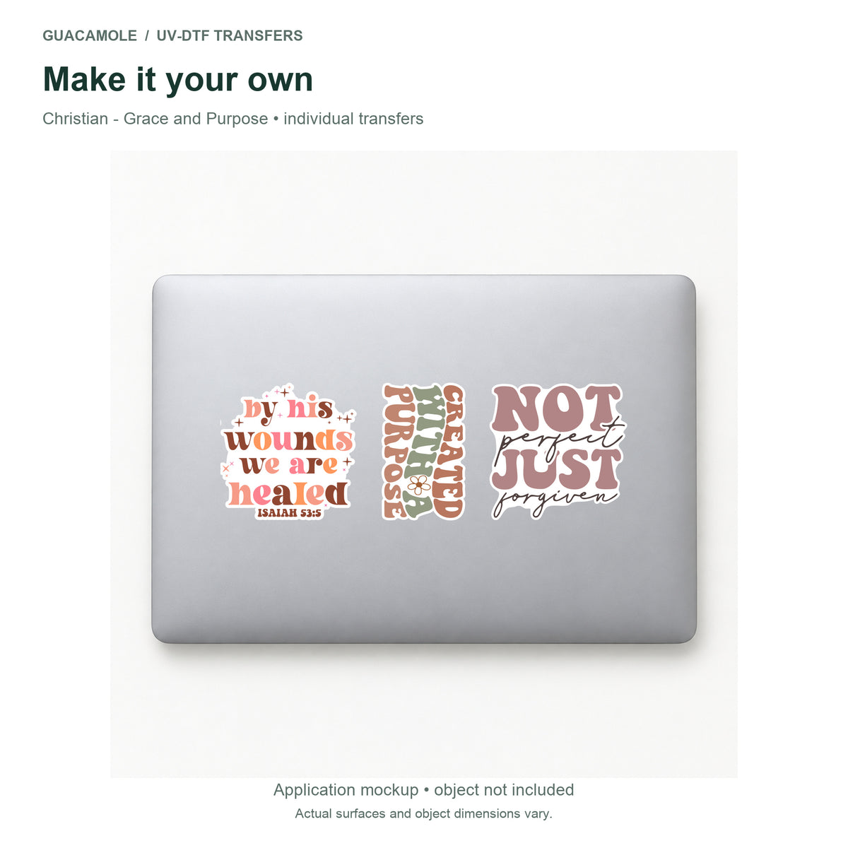 Christian - Grace and Purpose — Three designs on a laptop
