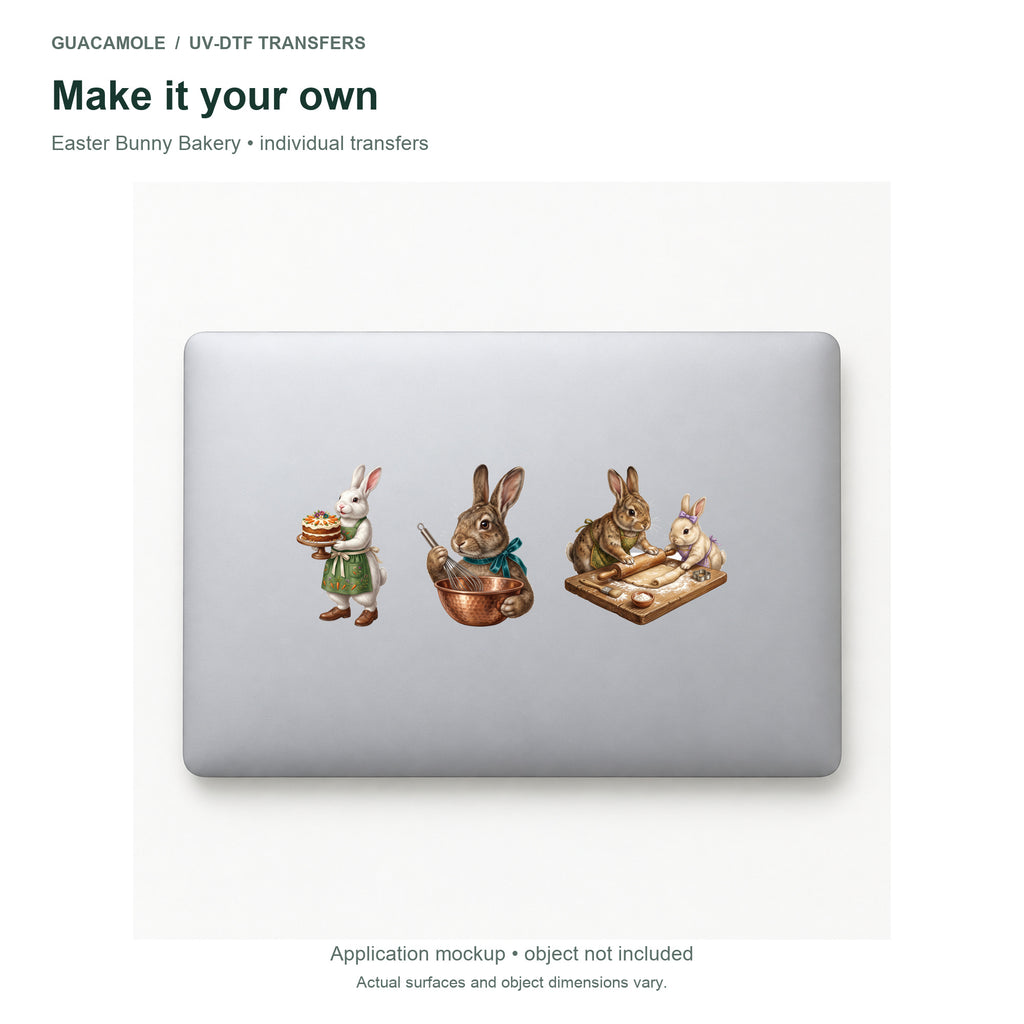 Easter Bunny Bakery — Three designs on a laptop