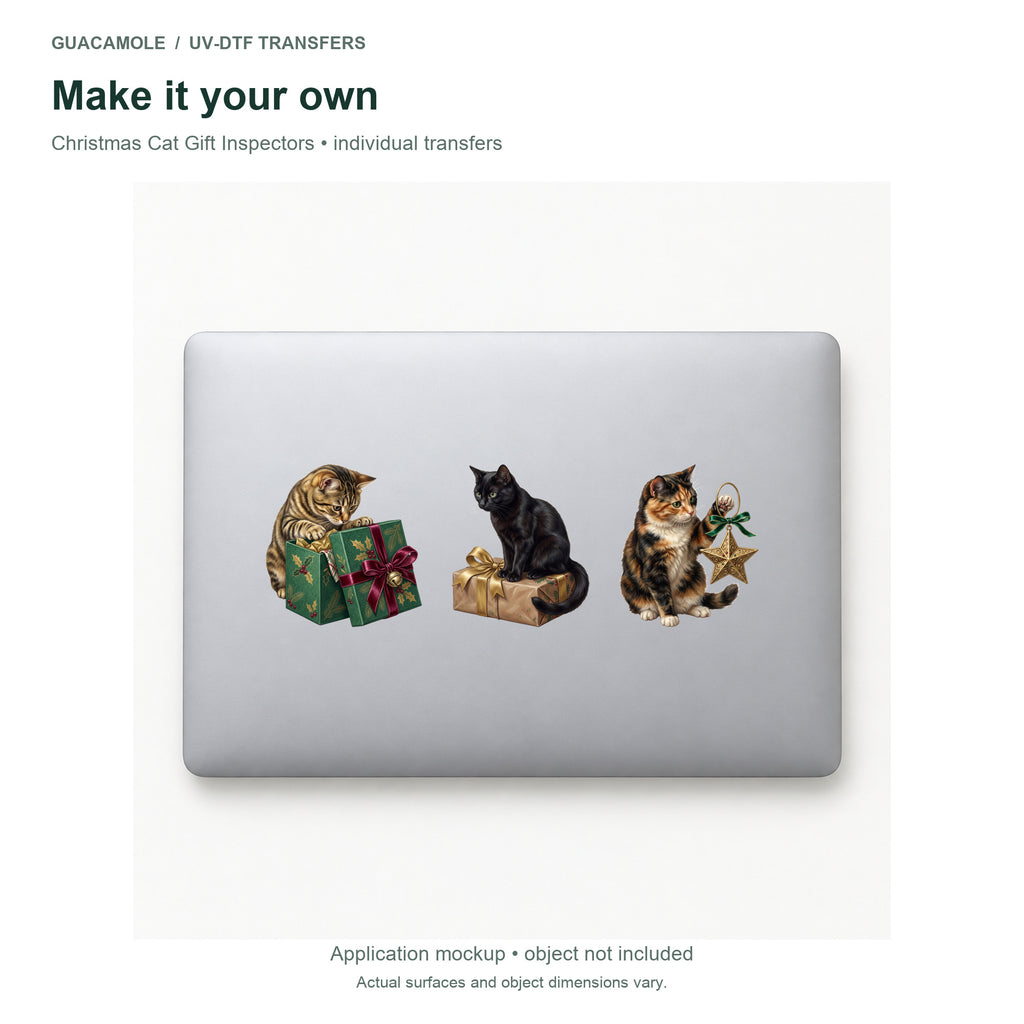Christmas Cat Gift Inspectors — Three designs on a laptop