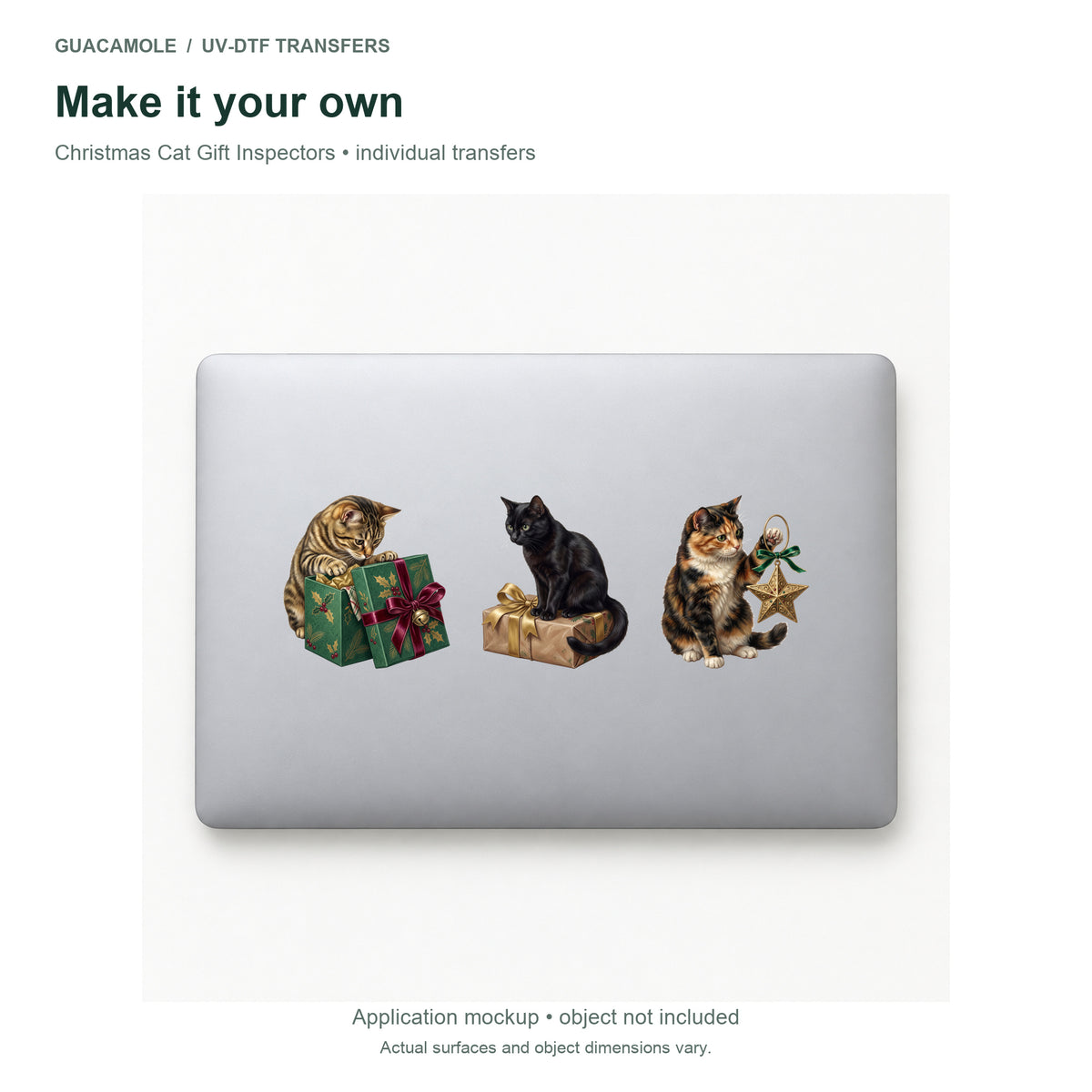 Christmas Cat Gift Inspectors — Three designs on a laptop