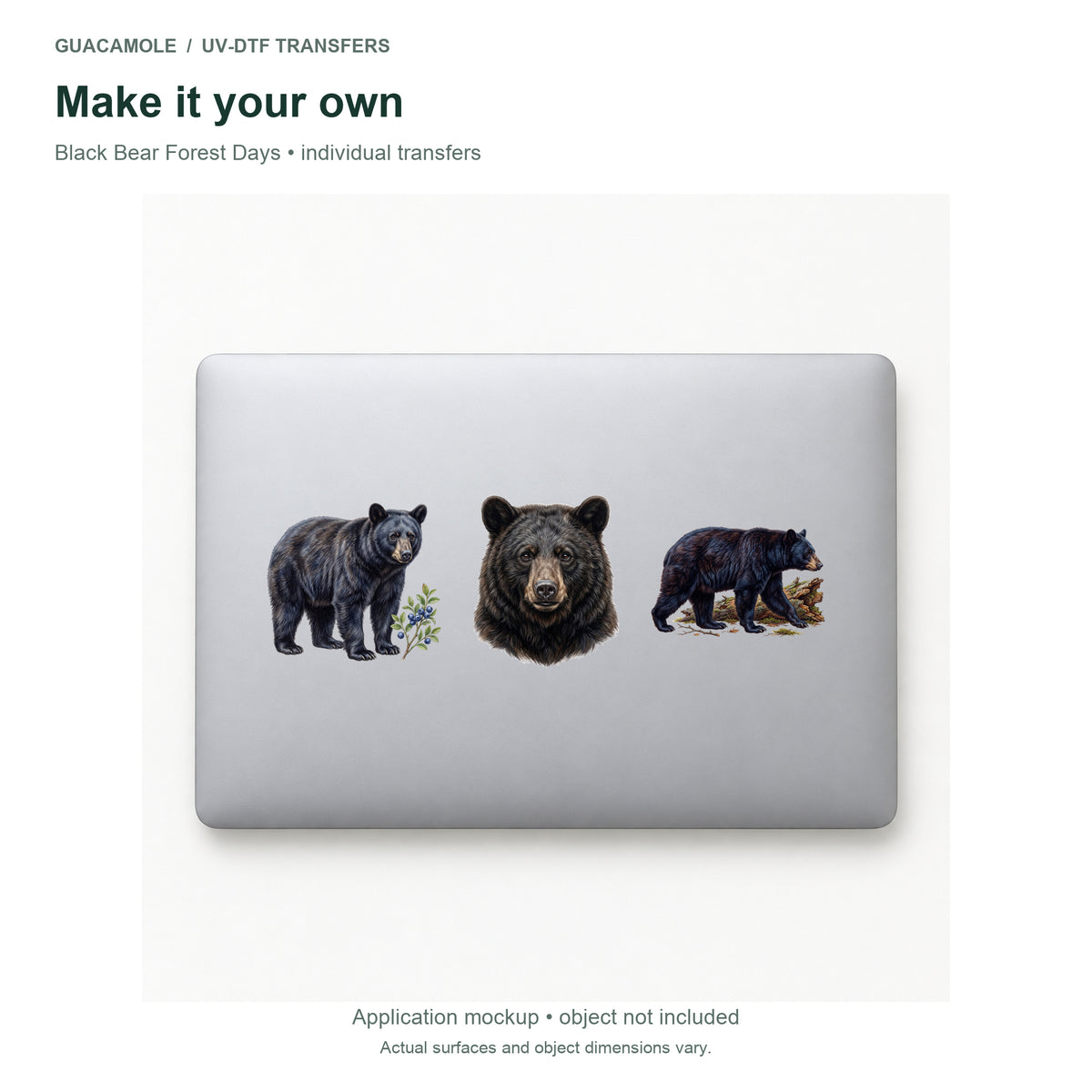 Black Bear Forest Days — Three designs on a laptop