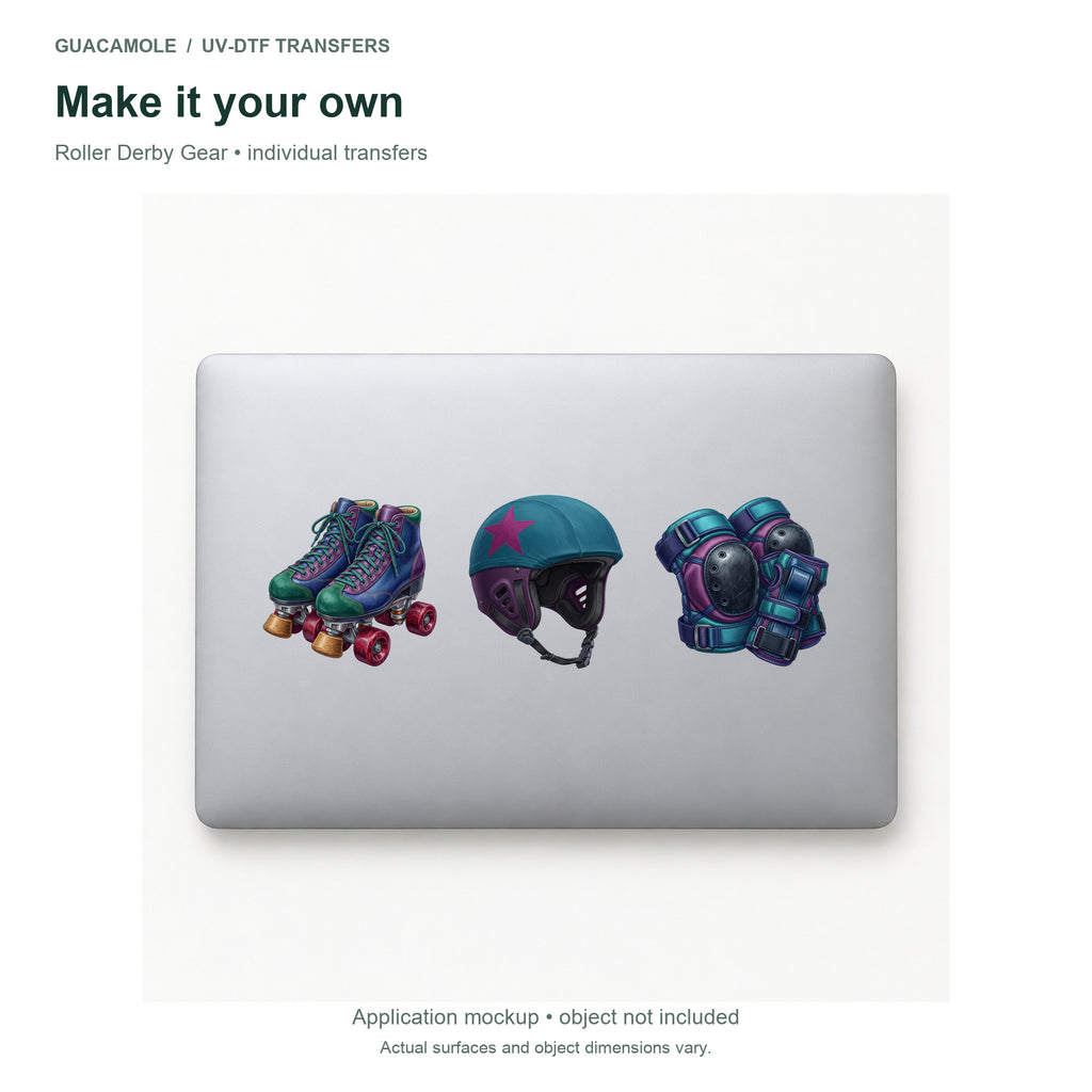 Roller Derby Gear — Three designs on a laptop