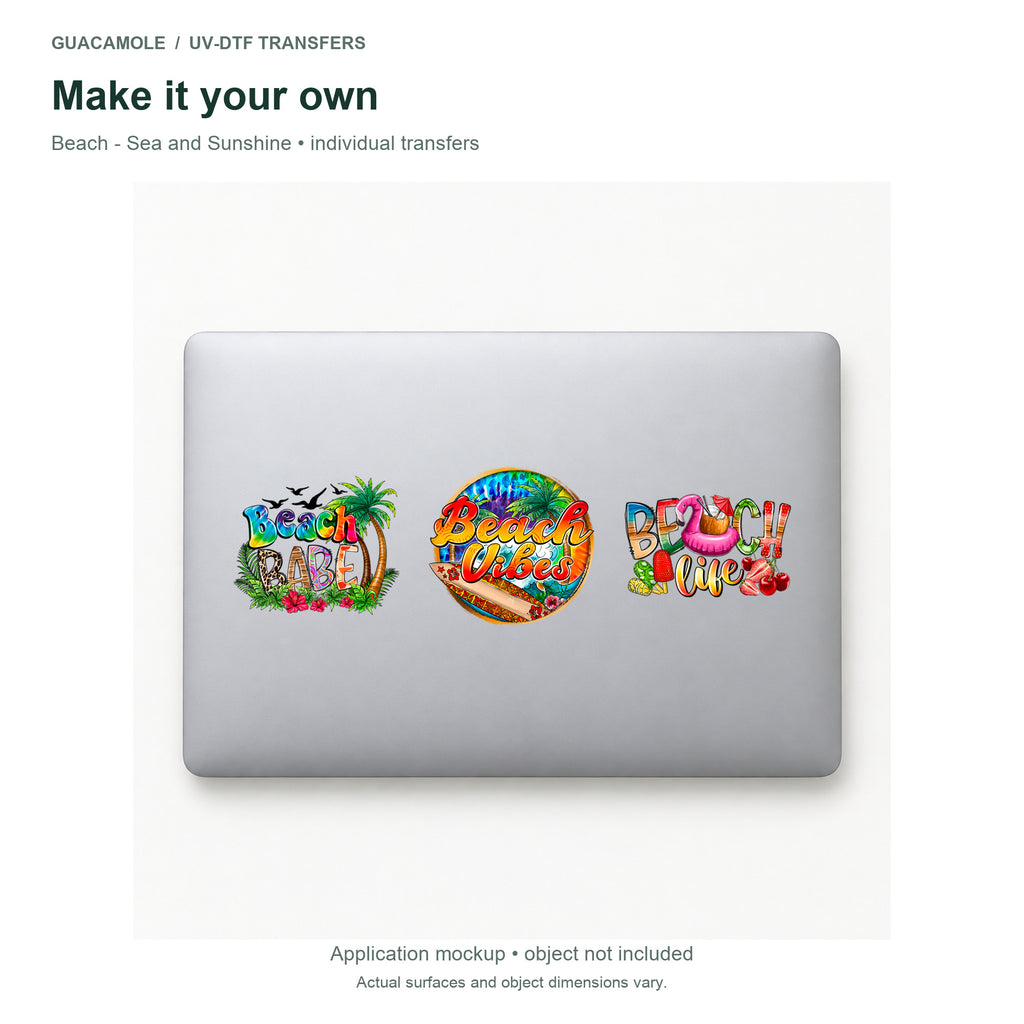 Beach - Sea and Sunshine — Three designs on a laptop