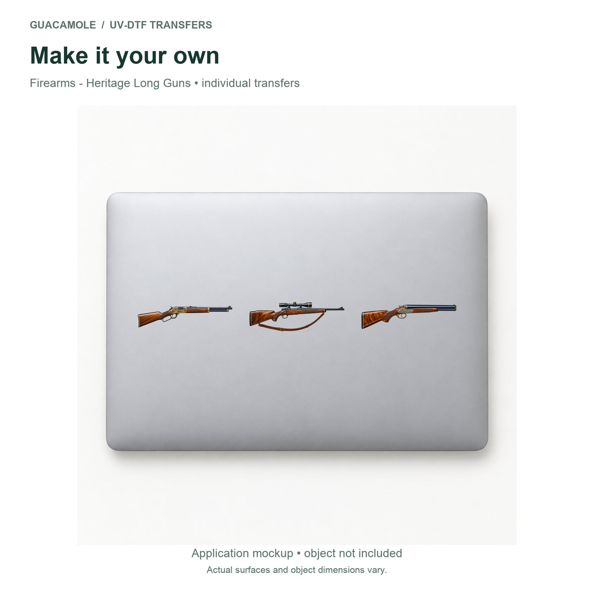 Firearms - Heritage Long Guns — Three designs on a laptop