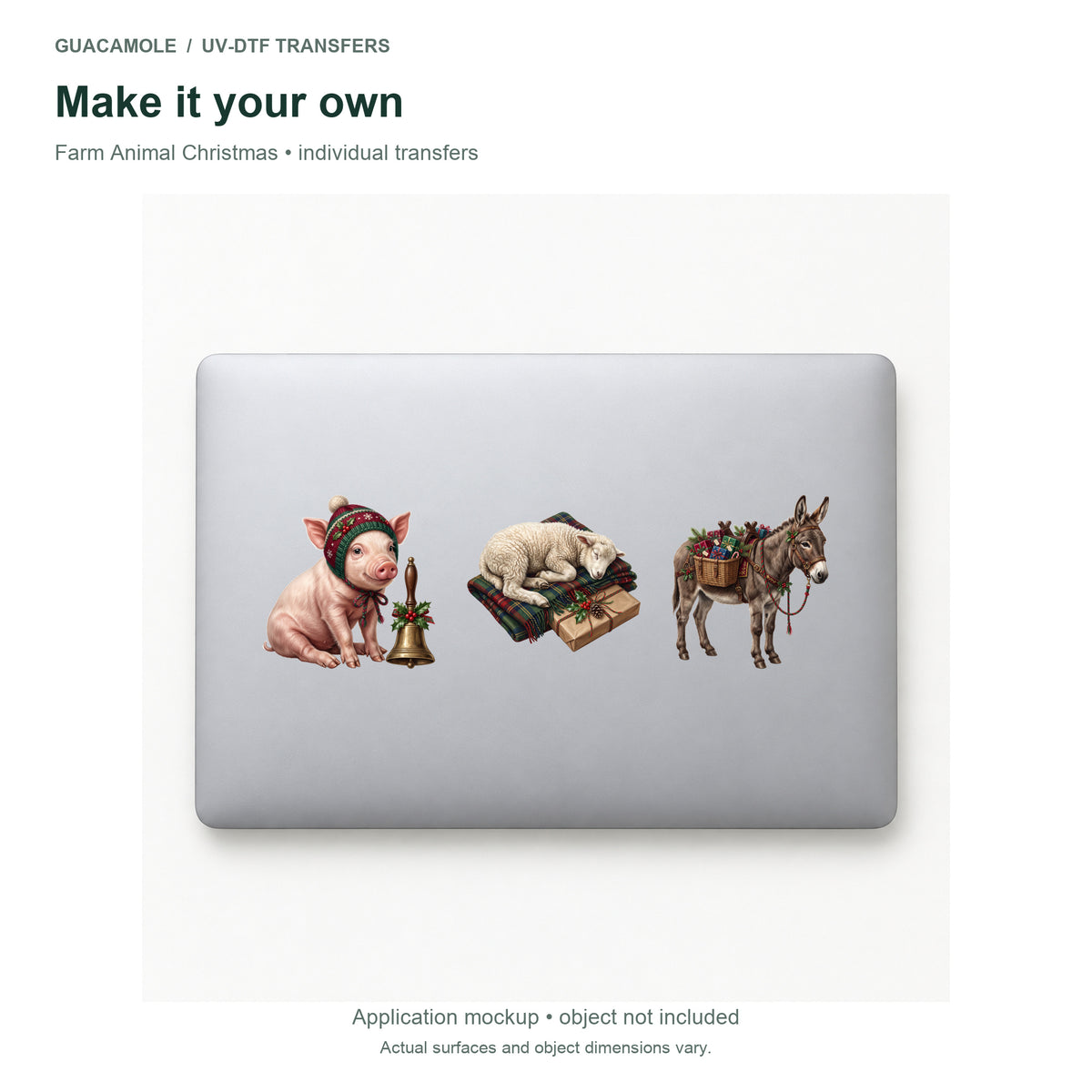 Farm Animal Christmas — Three designs on a laptop