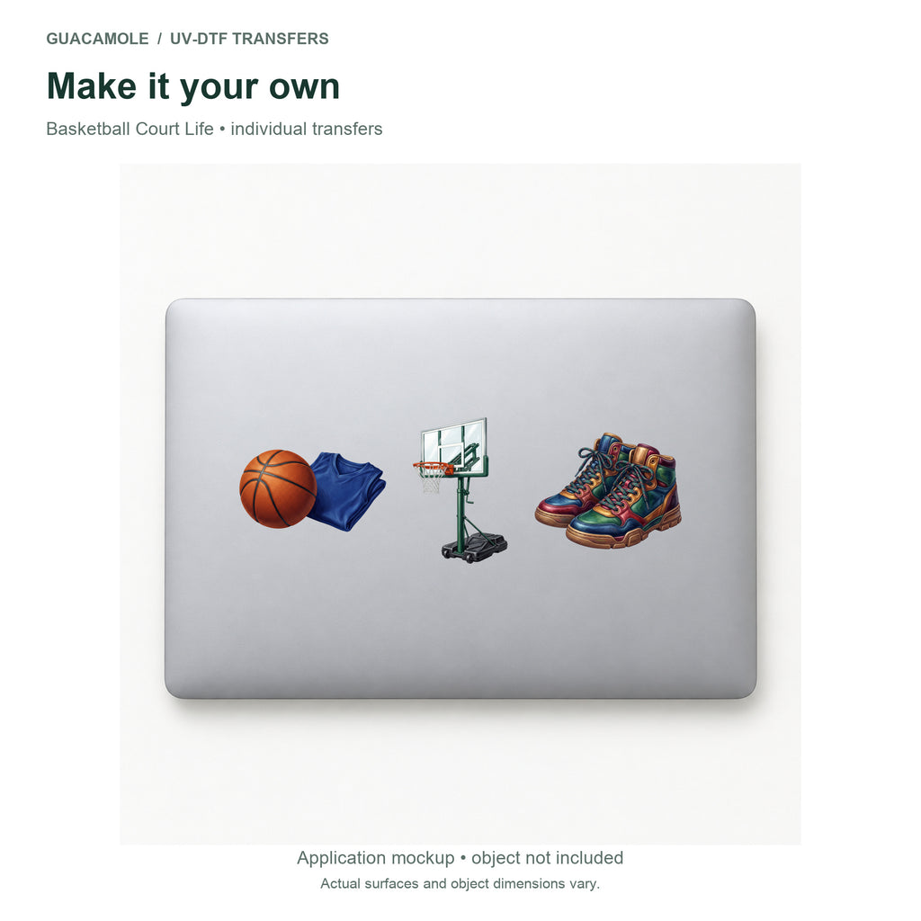 Basketball Court Life — Three designs on a laptop