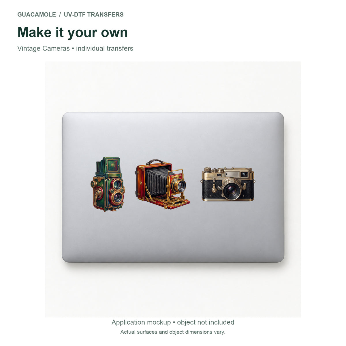 Vintage Cameras — Three designs on a laptop