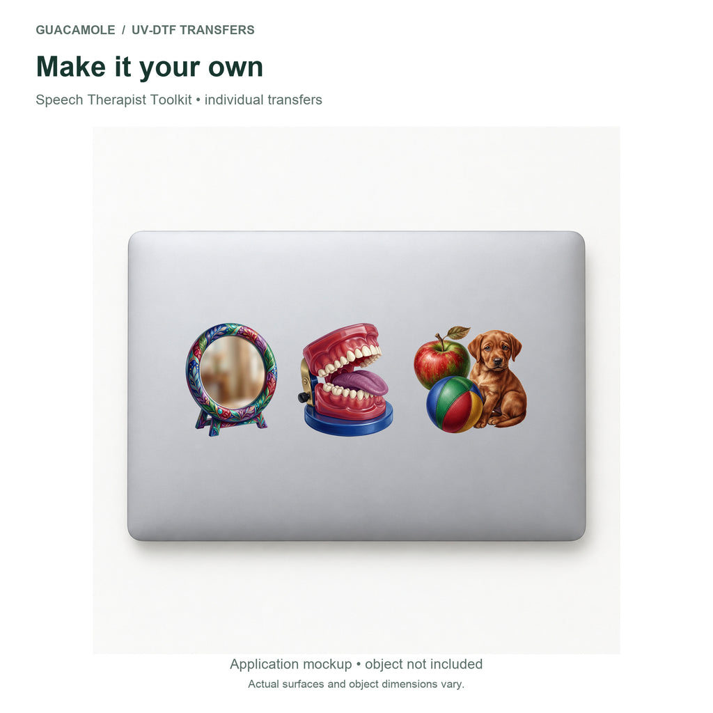 Speech Therapist Toolkit — Three designs on a laptop