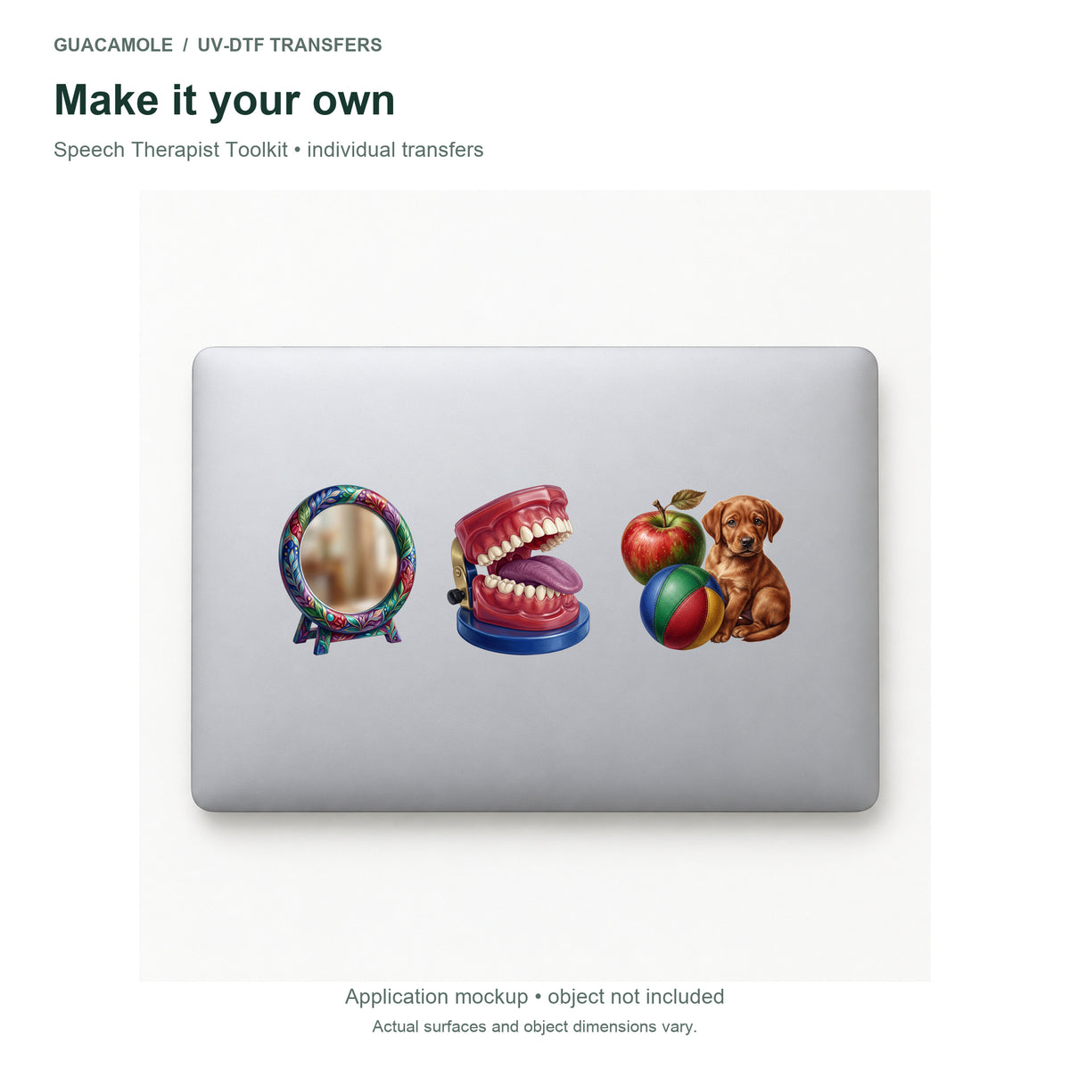 Speech Therapist Toolkit — Three designs on a laptop