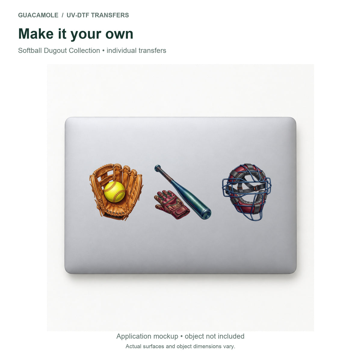 Softball Dugout Collection — Three designs on a laptop