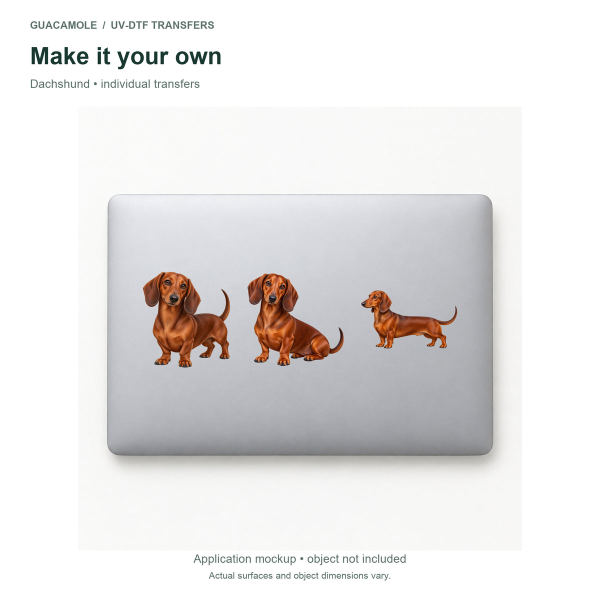 Dachshund — Three designs on a laptop