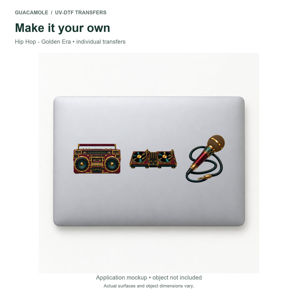 Hip Hop - Golden Era — Three designs on a laptop