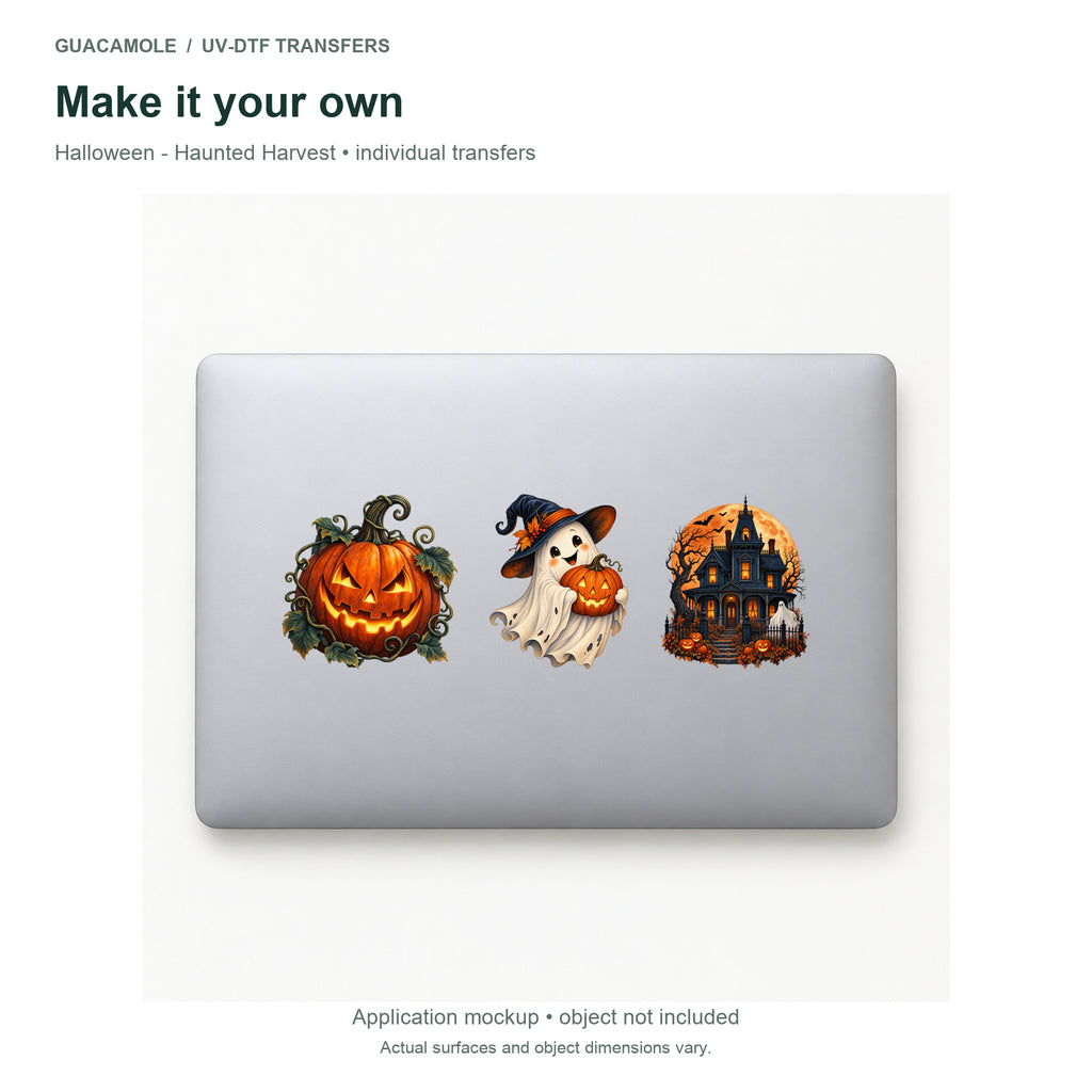Halloween - Haunted Harvest — Three designs on a laptop